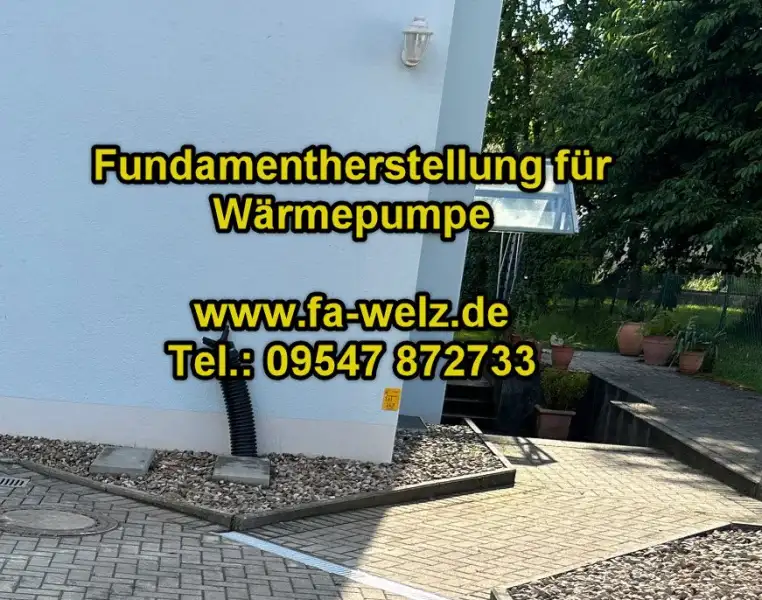 Fertiges Fundament für Wärmepumpe - Firma Welz